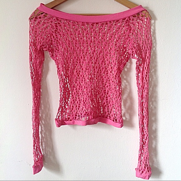 💦 Pink Fishnet Top 💦 - Picture 3 of 3